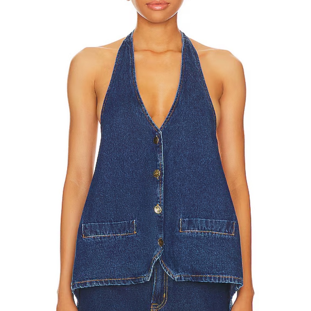 Lioness Blue Denim Halter Top